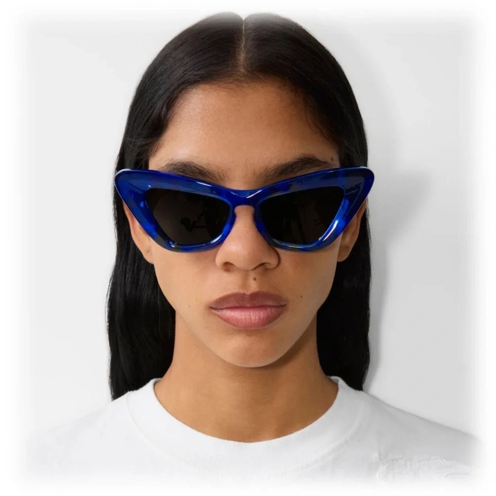 Burberry Check Blue Cat-Eye Sunglasses for Women - Picture 5 of 15